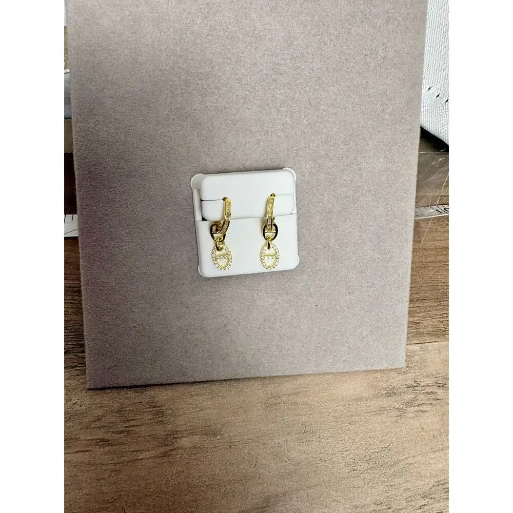 NWT 1.5CTW Moissanite 14K Gold Vermeil 925 Silver Earrings - Picture 5 of 6